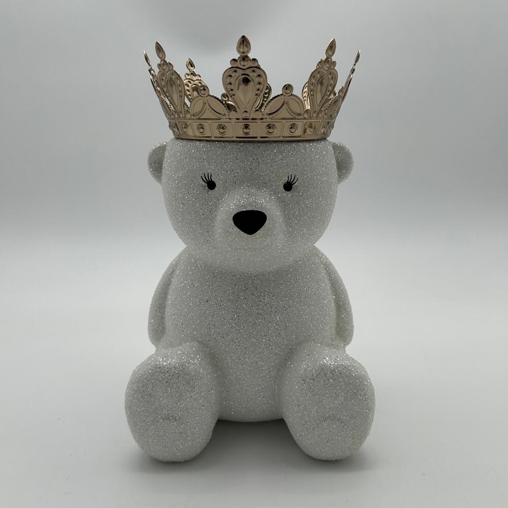 Bath & Body Works Royal Polar Bear Ceramic 3 Wick Candle Holder Pedestal